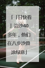 「甘快看」治沙40多年，他们在八步沙叠涂绿意