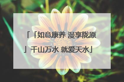 「如意康养 漫享陇原」千山万水 就爱天水