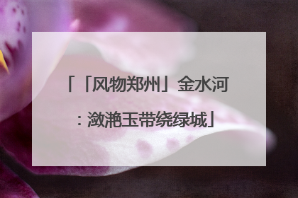 「风物郑州」金水河：潋滟玉带绕绿城