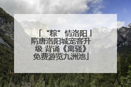 “粽”情洛阳丨隋唐洛阳城宠客升级 背诵《离骚》免费游览九洲池