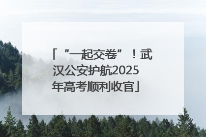 “一起交卷”！武汉公安护航2025年高考顺利收官