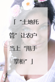 “土地托管”让农户当上“甩手掌柜”
