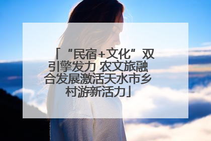 “民宿+文化”双引擎发力 农文旅融合发展激活天水市乡村游新活力