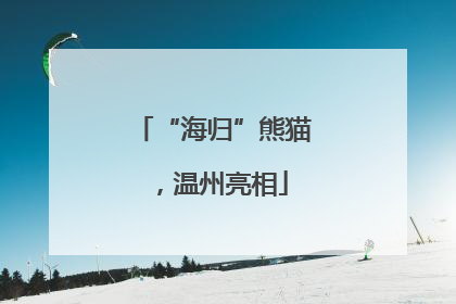 “海归”熊猫，温州亮相
