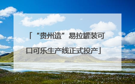 “贵州造”易拉罐装可口可乐生产线正式投产