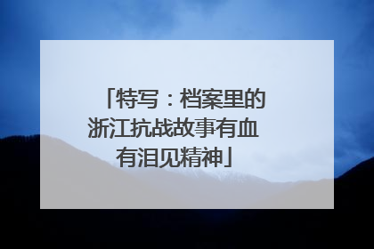 特写：档案里的浙江抗战故事有血有泪见精神