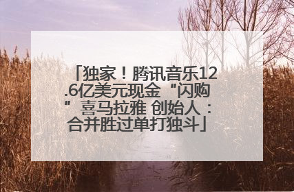 独家！腾讯音乐12.6亿美元现金“闪购”喜马拉雅 创始人：合并胜过单打独斗