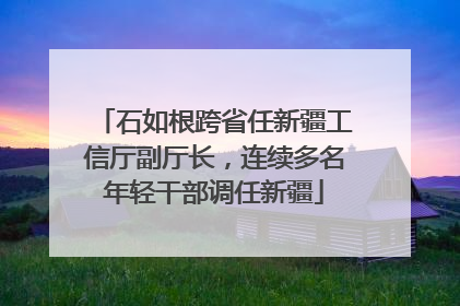 石如根跨省任新疆工信厅副厅长，连续多名年轻干部调任新疆