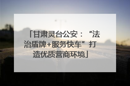 甘肃灵台公安：“法治盾牌+服务快车”打造优质营商环境