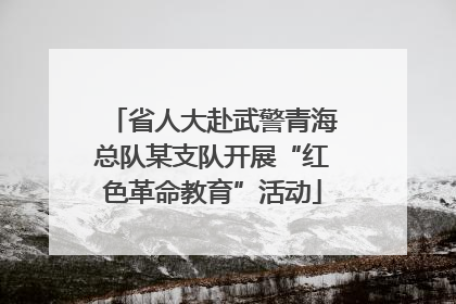 省人大赴武警青海总队某支队开展“红色革命教育”活动