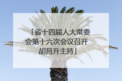 省十四届人大常委会第十六次会议召开 胡昌升主持