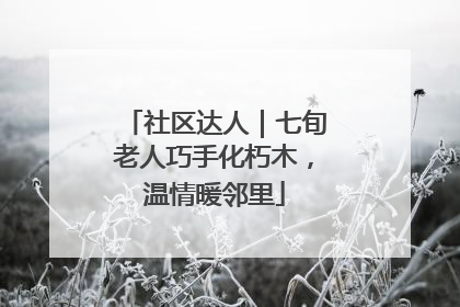 社区达人｜七旬老人巧手化朽木，温情暖邻里