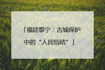 福建泰宁：古城保护中的“人民情结”