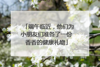 端午临近，他们为小朋友们准备了一份香香的健康礼物