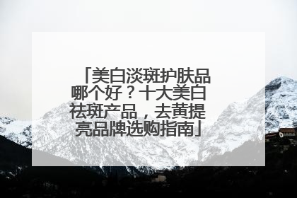 美白淡斑护肤品哪个好？十大美白祛斑产品，去黄提亮品牌选购指南