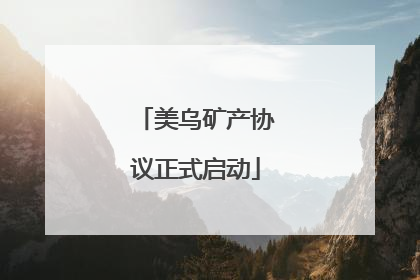 美乌矿产协议正式启动