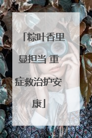粽叶香里显担当 重症救治护安康
