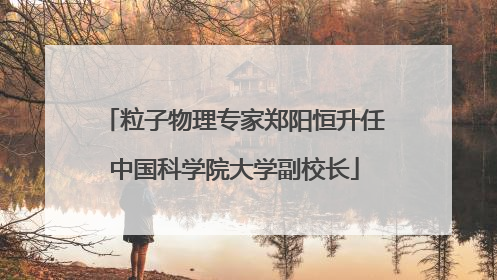 粒子物理专家郑阳恒升任中国科学院大学副校长