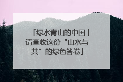 绿水青山的中国丨请查收这份“山水与共”的绿色答卷
