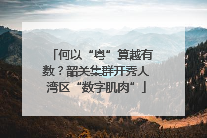 何以“粤”算越有数？韶关集群开秀大湾区“数字肌肉”
