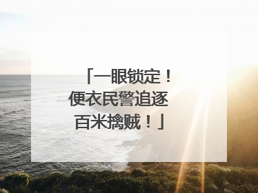 一眼锁定！便衣民警追逐百米擒贼！