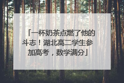一杯奶茶点燃了他的斗志！湖北高二学生参加高考，数学满分