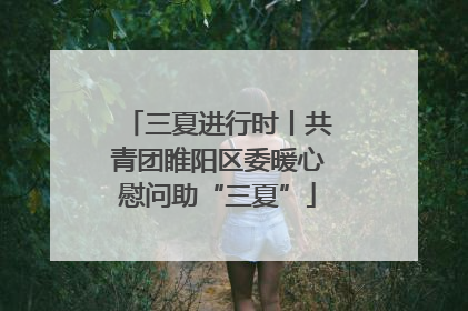 三夏进行时丨共青团睢阳区委暖心慰问助“三夏”