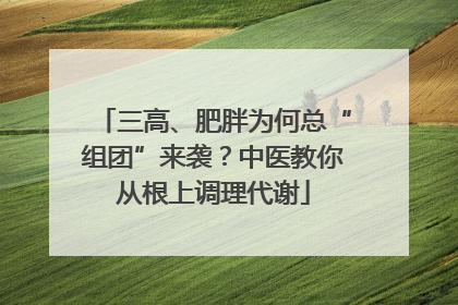 三高、肥胖为何总“组团”来袭？中医教你从根上调理代谢