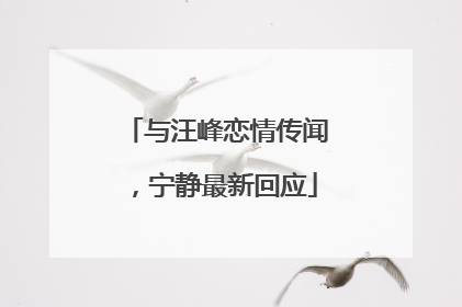 与汪峰恋情传闻，宁静最新回应