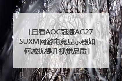 且看AOC冠捷AG275UXM网游电竞显示器如何减扰提升视觉品质