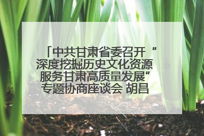 中共甘肃省委召开“深度挖掘历史文化资源服务甘肃高质量发展”专题协商座谈会 胡昌升主持并讲话