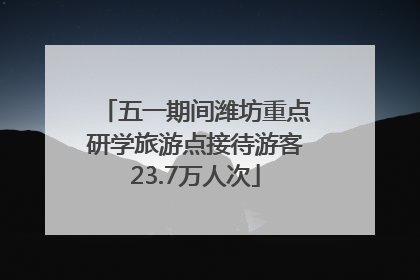 五一期间潍坊重点研学旅游点接待游客23.7万人次