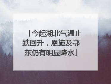 今起湖北气温止跌回升，恩施及鄂东仍有明显降水
