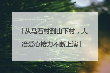 从马石村到山下村，大冶爱心接力不断上演