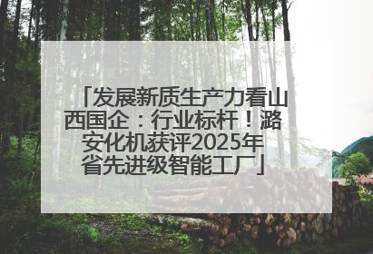 发展新质生产力看山西国企：行业标杆！潞安化机获评2025年省先进级智能工厂