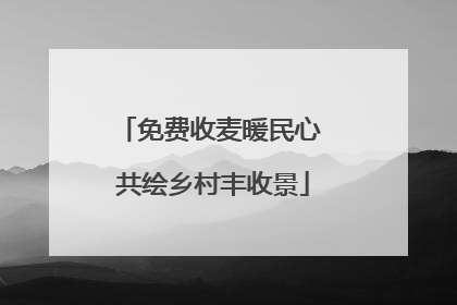 免费收麦暖民心 共绘乡村丰收景