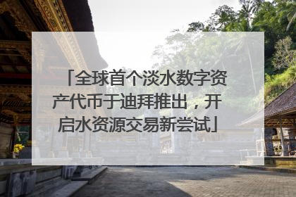 全球首个淡水数字资产代币于迪拜推出，开启水资源交易新尝试