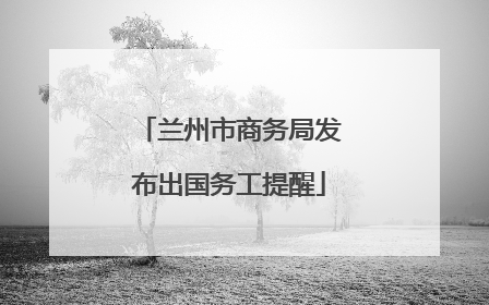 兰州市商务局发布出国务工提醒