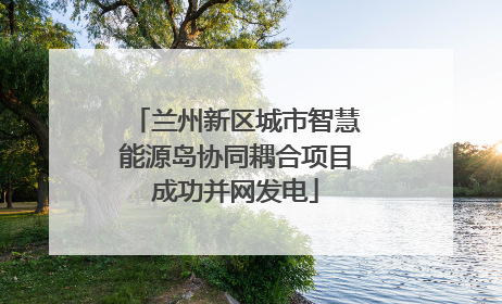 兰州新区城市智慧能源岛协同耦合项目成功并网发电
