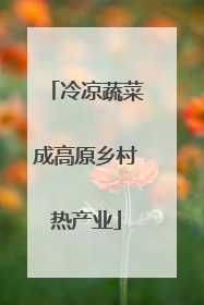 冷凉蔬菜成高原乡村热产业