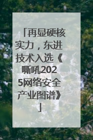 再显硬核实力，东进技术入选《嘶吼2025网络安全产业图谱》