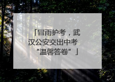 冒雨护考，武汉公安交出中考“温馨答卷”