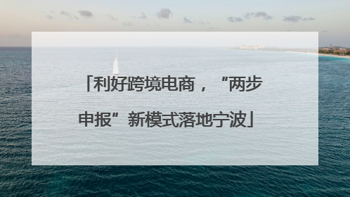 利好跨境电商，“两步申报”新模式落地宁波