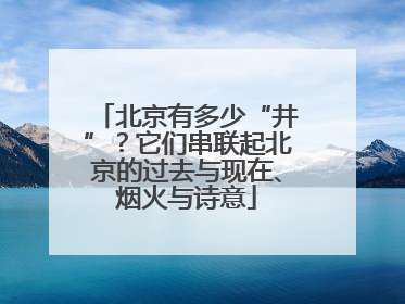 北京有多少“井”？它们串联起北京的过去与现在、烟火与诗意