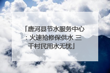 唐河县节水服务中心：火速抢修保供水 三千村民用水无忧