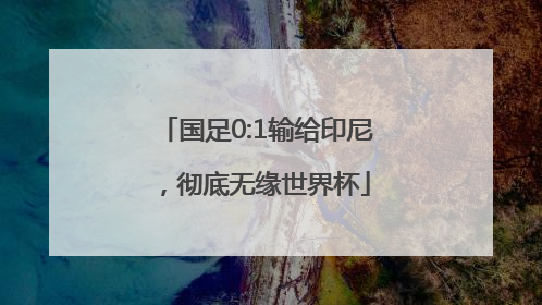 国足0:1输给印尼，彻底无缘世界杯