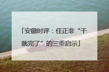安徽时评：任正非“干就完了”的三重启示