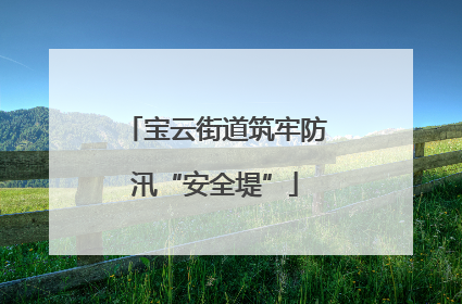 宝云街道筑牢防汛“安全堤”