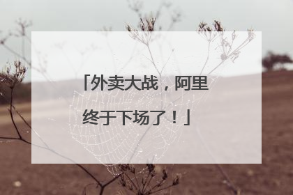 外卖大战，阿里终于下场了！