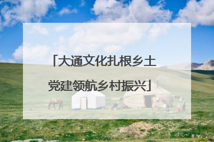 大通文化扎根乡土 党建领航乡村振兴